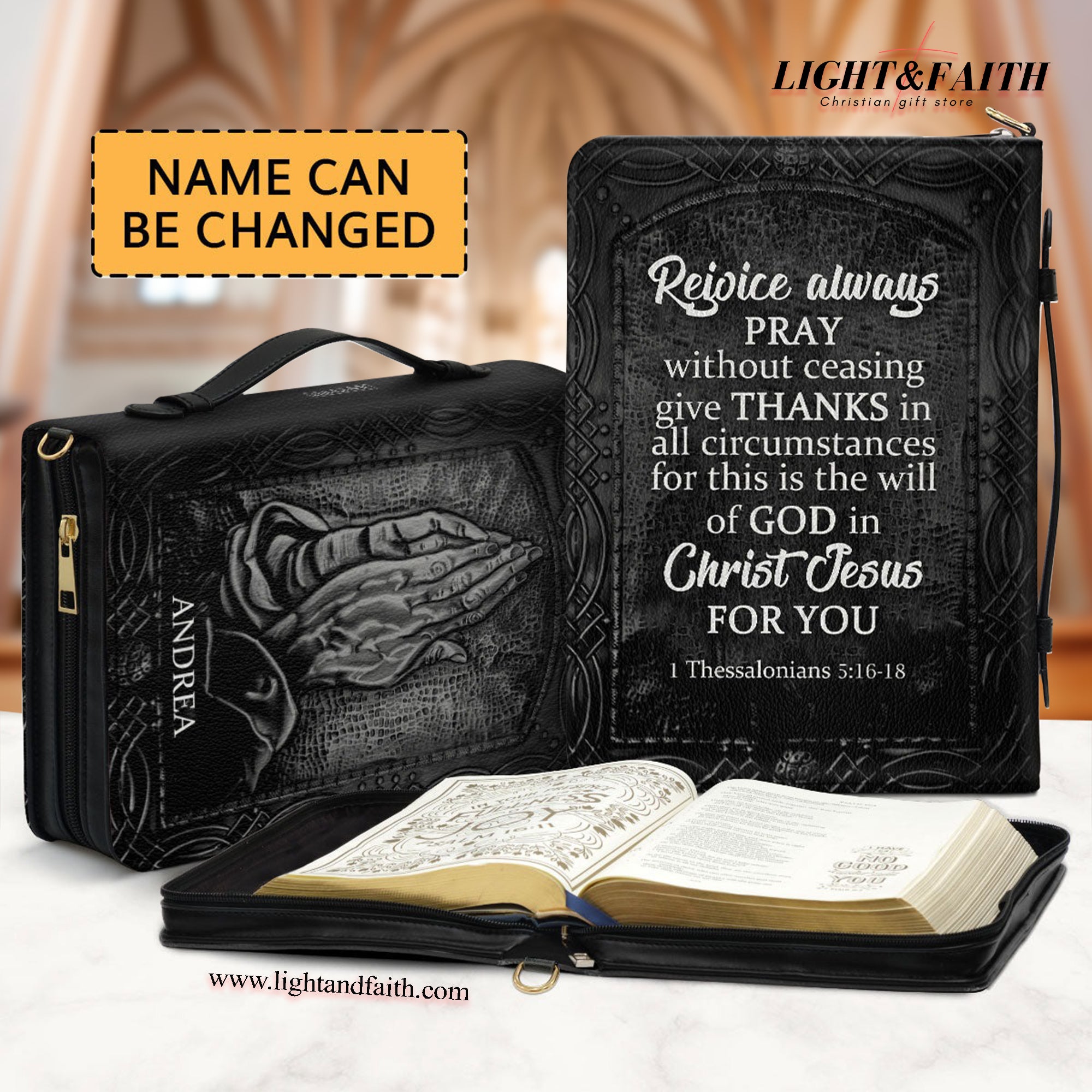 Zippered Bible Cover, Gift For Worship Members, Personalized Bible Carrying Case With Handle, Christian Gift, Bible Covers Jesus Gifts